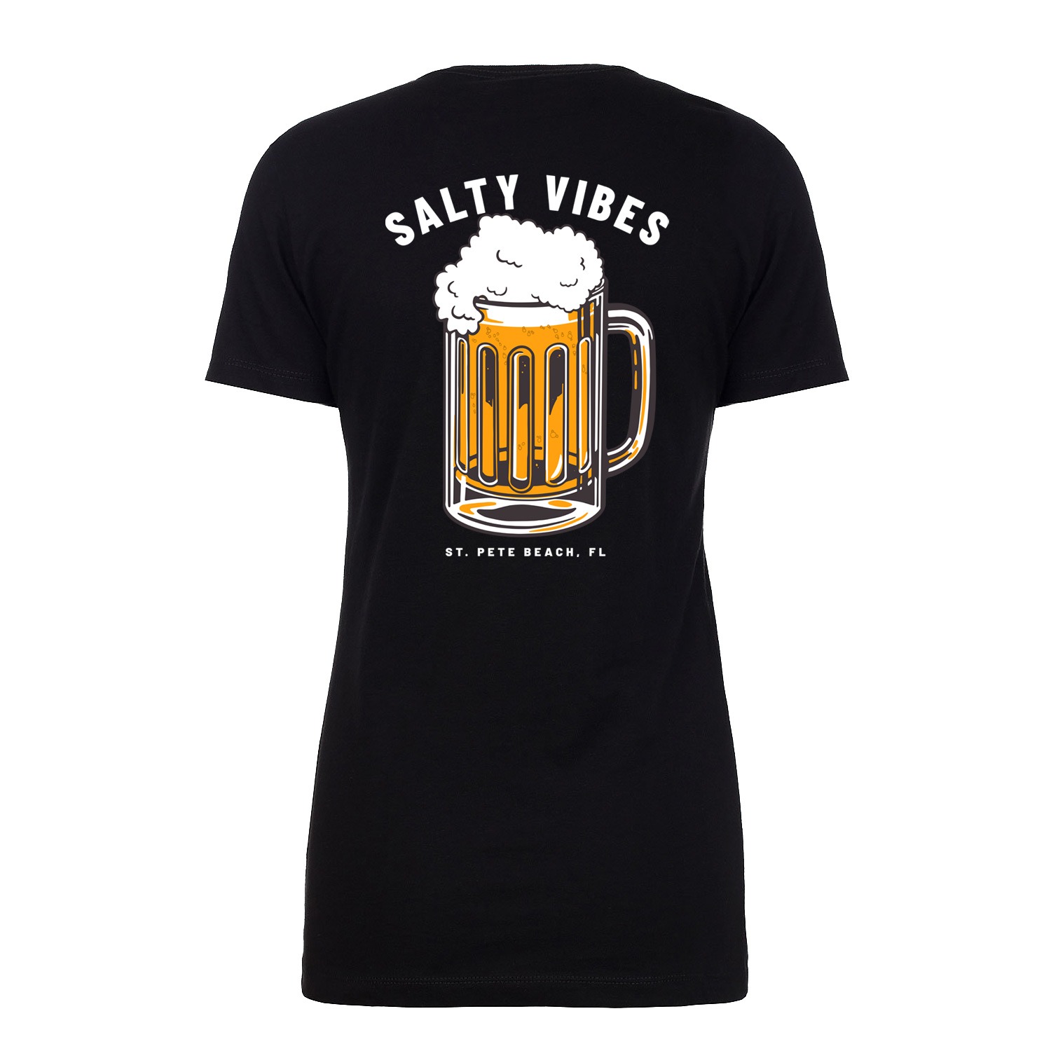 Salty Vibes Beer Womens Fitted T-shirt - Black, XL