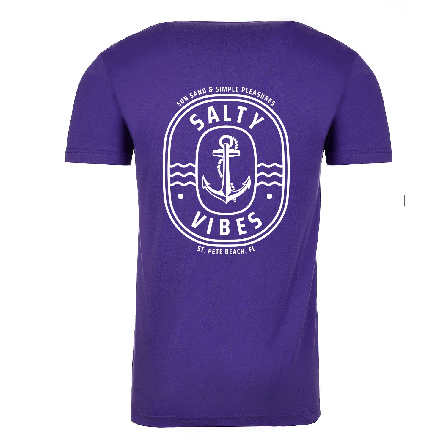 Salty Vibes Anchor Unisex T-Shirt - Purple, XL