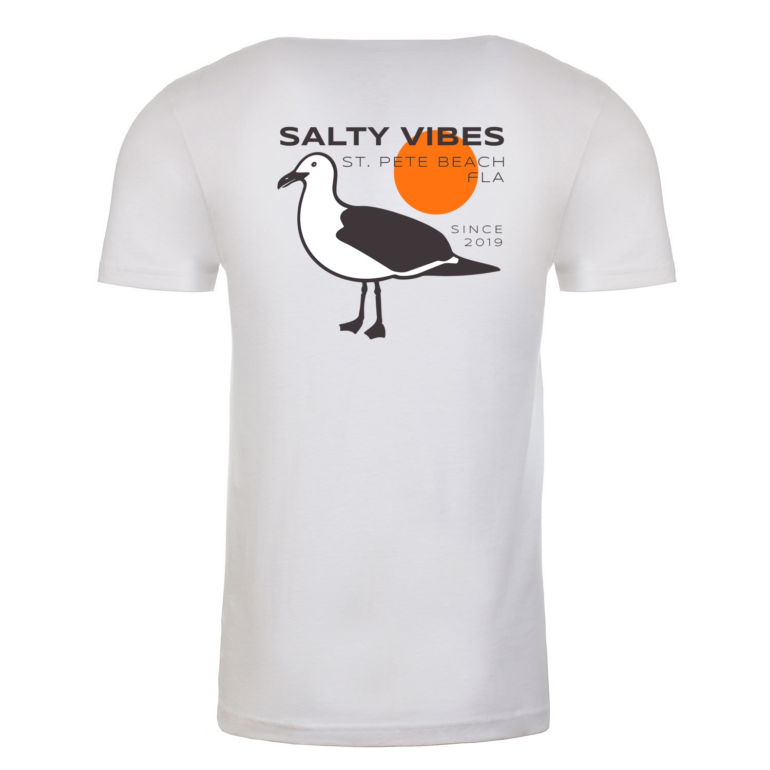 Salty Vibes Sea Gull Unisex T-Shirt - White, 2XL