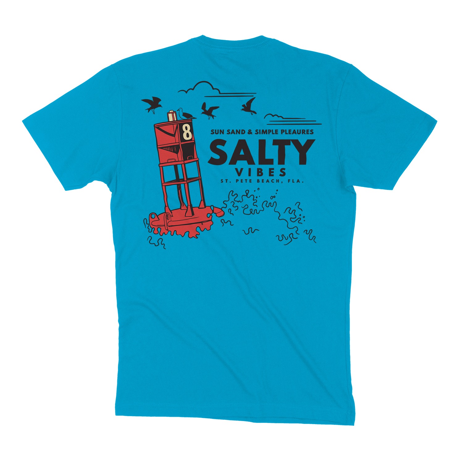 Salty Vibes Buoy Unisex T-Shirt - Turquoise, 2XL